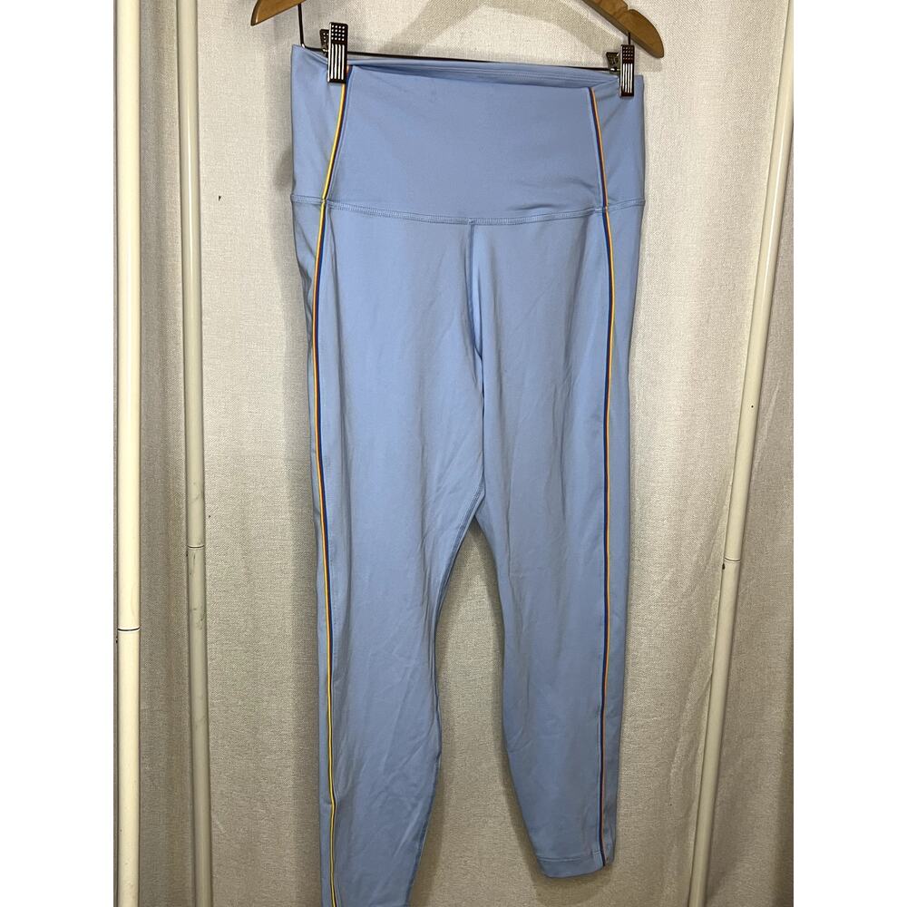 Nike Dri Fit Vintage Vinyasa 7/8 Leggings Sky Blue Rainbow Stripe